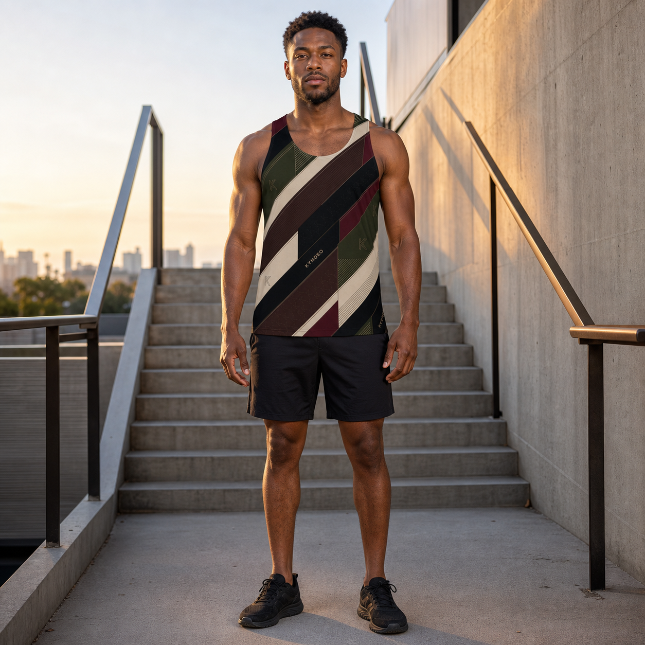 KYNDEO Apex Tank full front lifestyle view on a Black male model