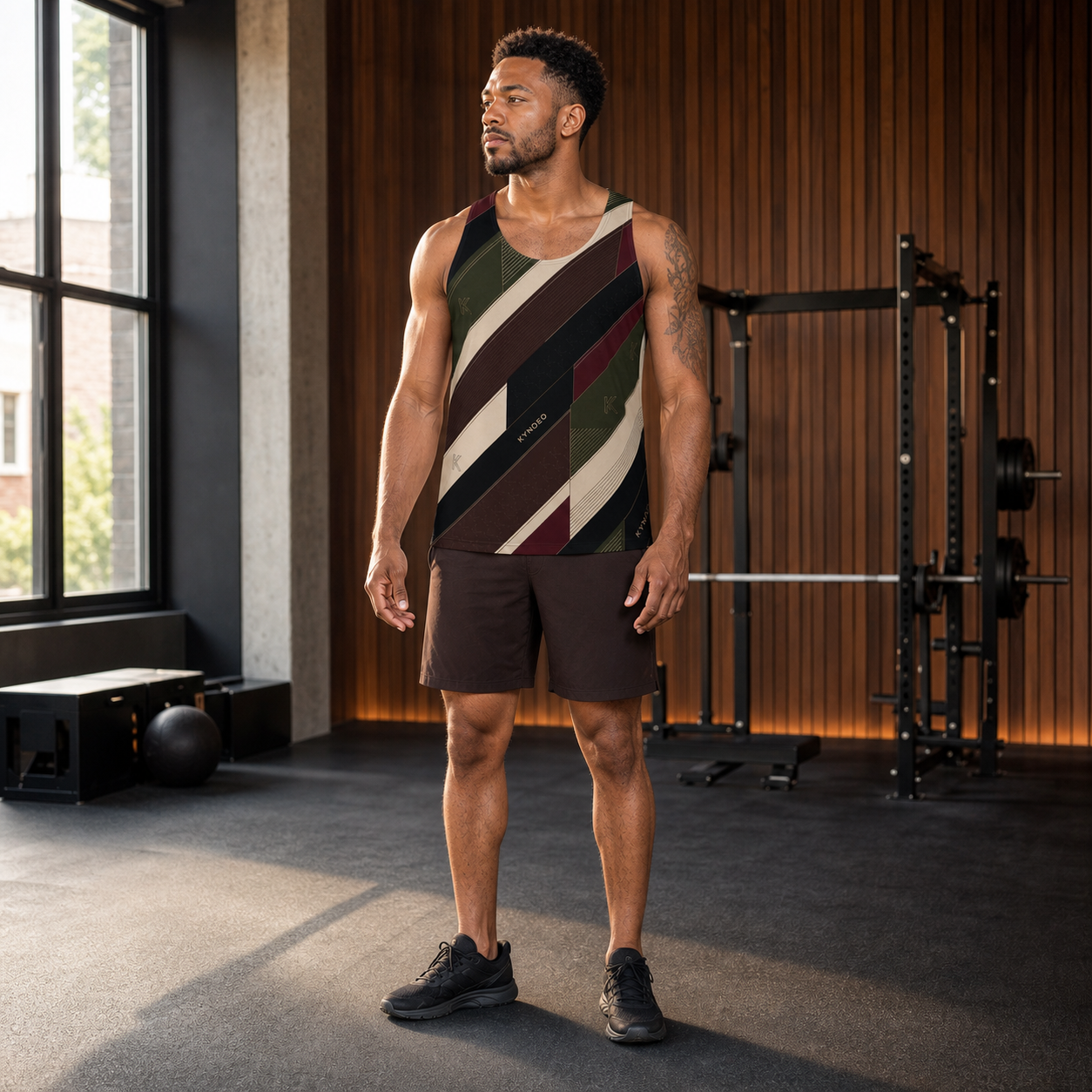 KYNDEO Apex Tank full front three-quarter training lifestyle view on a Black male model