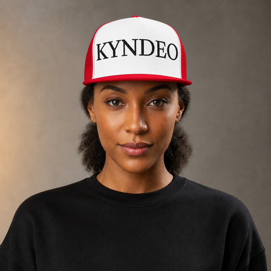 KYNDEO Emberline Trucker Red White Red full front view