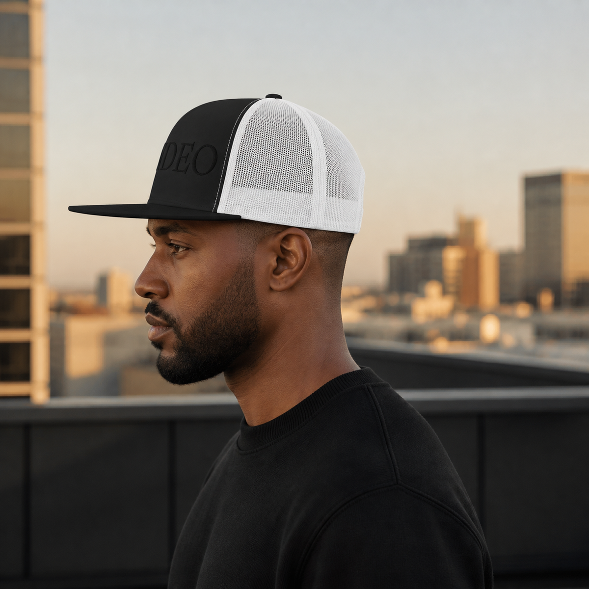 KYNDEO Emberline Trucker Black White complete side view