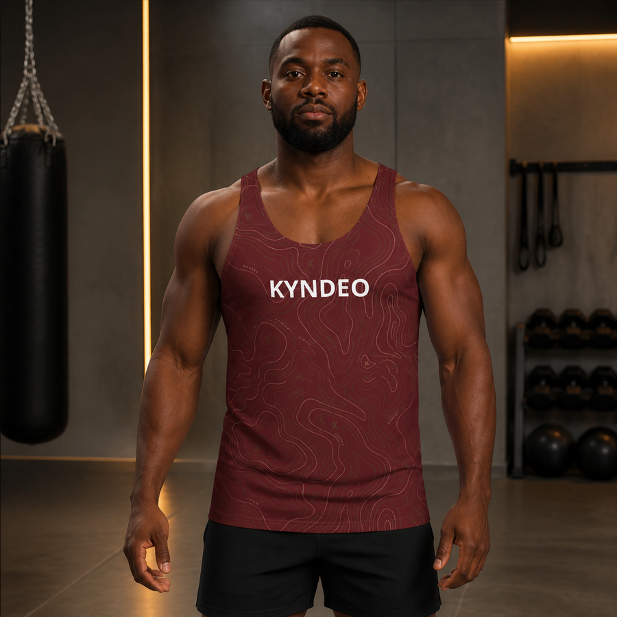KYNDEO Rift Tank complete front view on Black male athlete